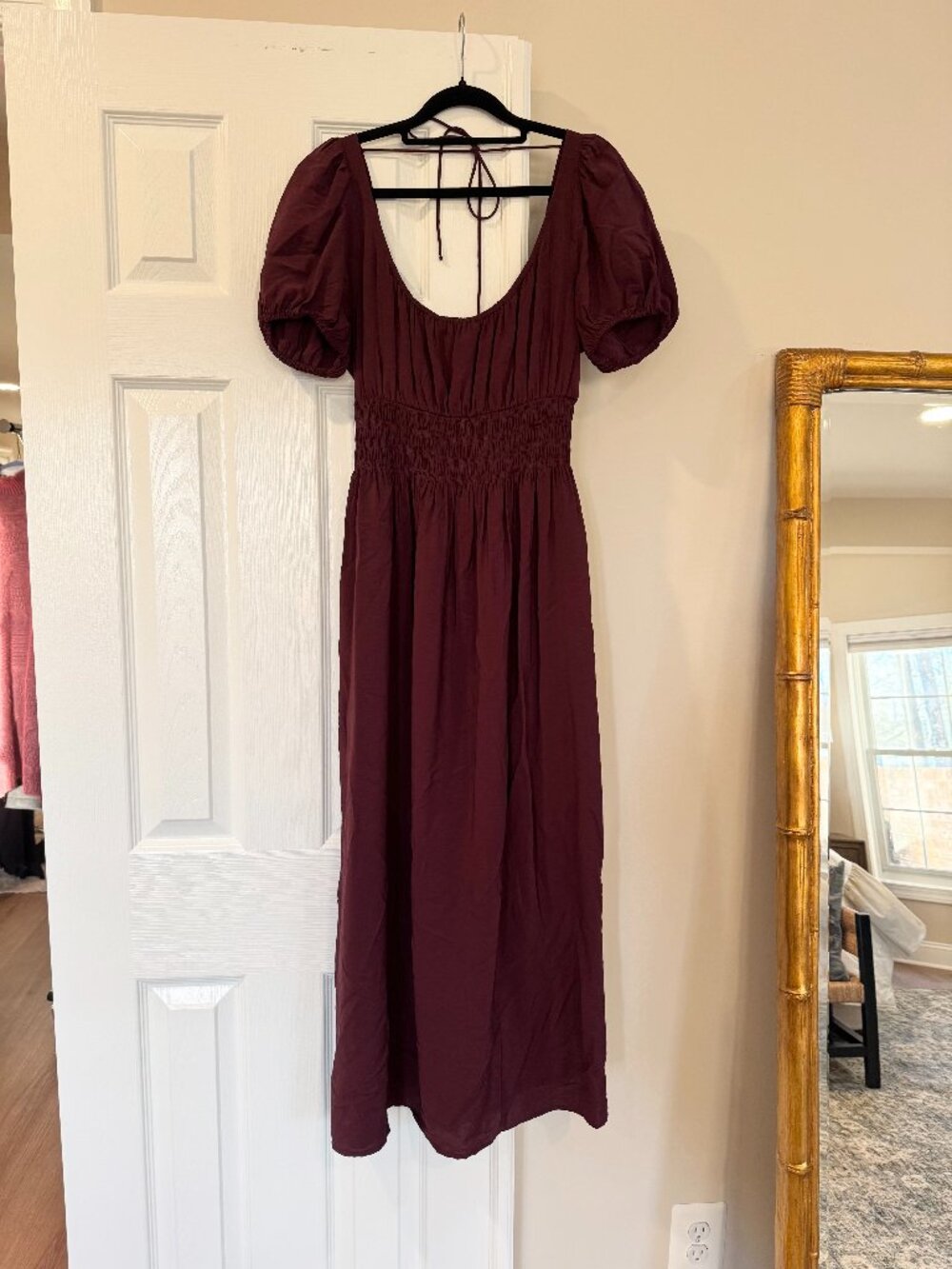 Abercrombie Puff Sleeve Smocked Waist Midi NWOT